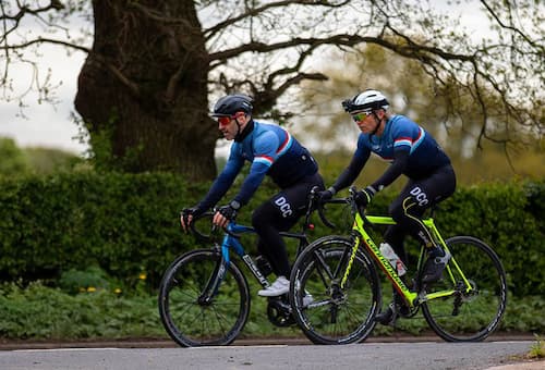 Cycling down the road