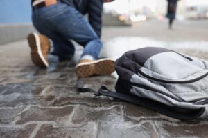 Image of a man falling during a Pavement accident claim